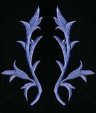 1 Paar historische Applikationen AF43-4 royalblau